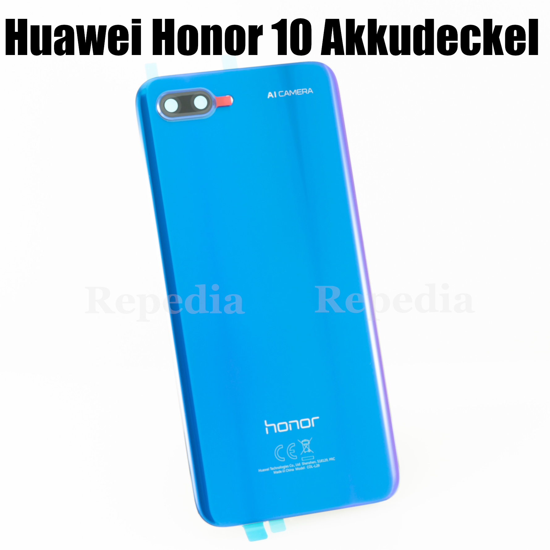 HUAWEI SCOCCA POSTERIORE ORIGINALE HONOR 10 COL L29 NERO BACK Cover Vetro - Foto 7