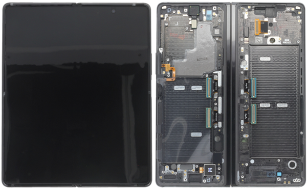 Samsung SM-F916B Galaxy Z Fold2 5G - Display LCD + Touchscreen (Gold Hinge) Mystic Schwarz Original/Neu (Service)