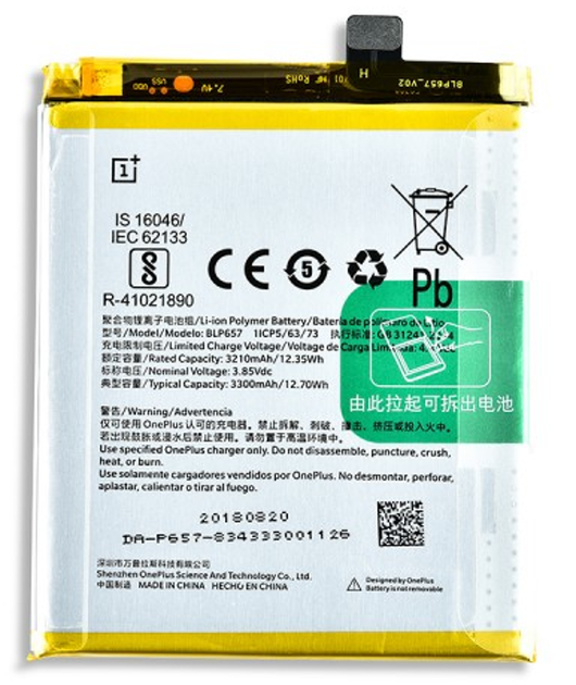OnePlus 6 (A6003) - Akku Li-Ion-Polymer BLP657 Original/Neu (Service)
