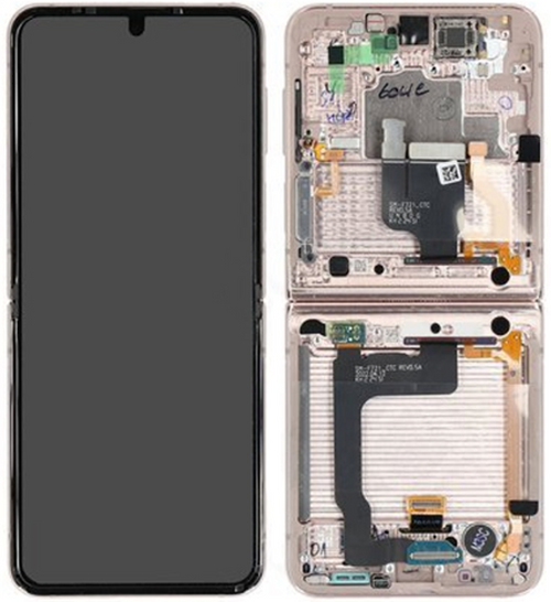 Original Samsung Galaxy Z Flip4 OLED Display Touch + Rahmen Pink Gold SM-F721B