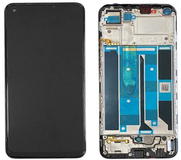 Realme 8 (RMX3085) - Display Assy Cyber Black Schwarz Original/Neu (Service)