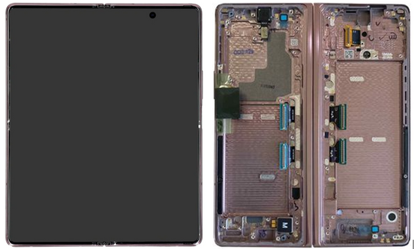 Samsung SM-F916B Galaxy Z Fold2 5G - Display LCD + Touchscreen (Red Hinge) Mystic Bronze Original/Neu (Service)