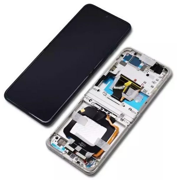 Motorola RAZR 40 (XT2323) - Display LCD Touchscreen + Rahmen Tofu Weiss Original/Neu (Service)