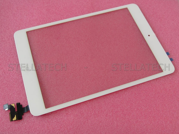 Apple iPad Mini Touchscreen / Displayglas + Komplett Home Taste Modul + IC Chip Weiss