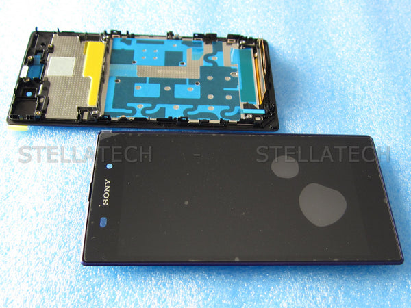 Sony Xperia Z1 Ersatz-Display + Rahmen Purple