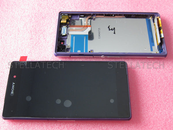 Sony Xperia Z2 Ersatz-Display + Rahmen Purple