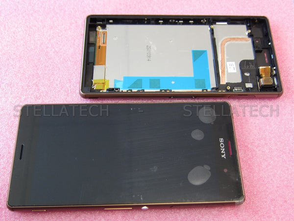 Sony Xperia Z3 Ersatz-Display + Rahmen Kupfer