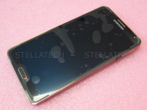 Samsung Note 3 Ersatz-Display + Rahmen Schwarz/Gold