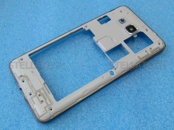 Samsung Grand Prime Mittel Cover / Gehäuse + Kamera Glas Grau