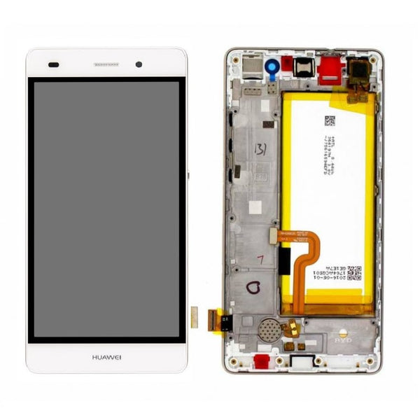 Huawei P8 Lite Ersatz-Display + Rahmen/mit Akku Weiss