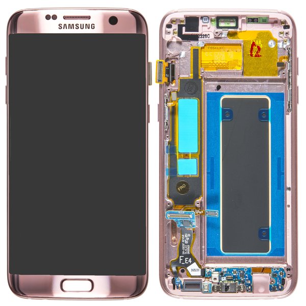 Samsung SM-G935F Galaxy S7 Edge - Display LCD Touchscreen + Rahmen Rose Gold