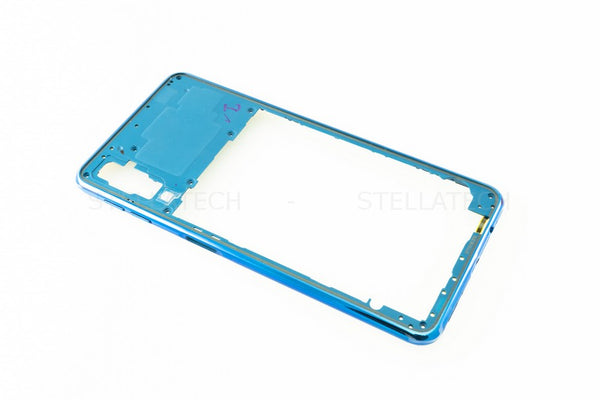 Samsung SM-A750FN/DS Galaxy A7 (2018) - Mittel Cover / Mittel-Gehäuse incl. Volume-Keys Blau