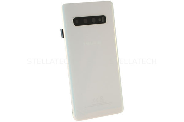 Samsung SM-G973F Galaxy S10 - Akkudeckel / Batterie Cover + Kamera Glas Prism Weiss