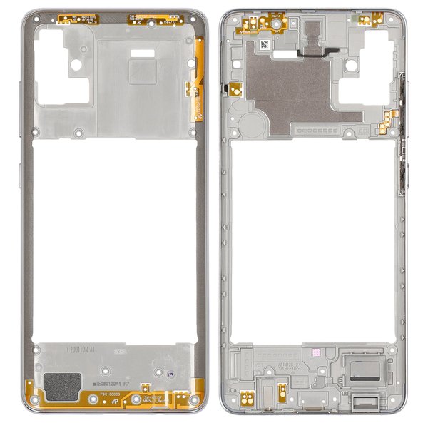 Samsung SM-A515F/DS Galaxy A51 - Mittel Cover / Mittel-Gehäuse Weiss/Silber