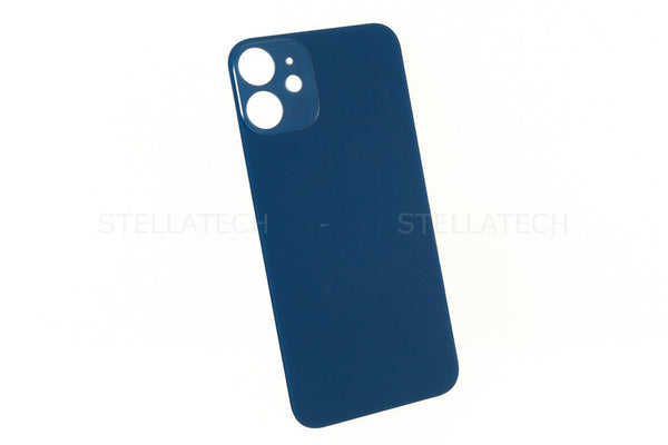 Apple iPhone 12 Mini Akkudeckel / Rückseite aus Glas ohne Logo Big Hole Blau