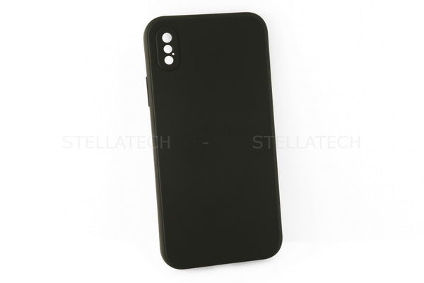 Apple iPhone XS Flat Edge Design Silikon Case Schutzhülle TPU 2mm Schwarz Matt