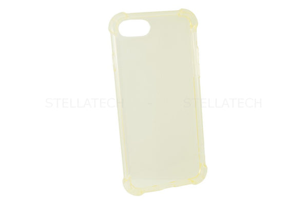 Apple iPhone SE 2 (2020) Silikon Case Schutzhülle TPU 1.5mm + Kantenschutz Transparent Gelb/Gold