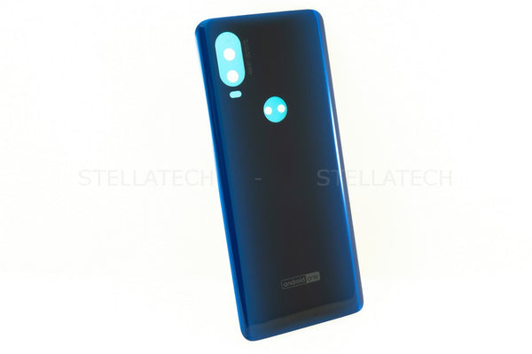 Motorola Moto One Vision Akkudeckel Batterie Cover Blau XT1970