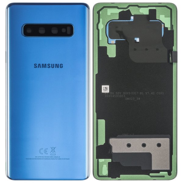 Samsung SM-G975F Galaxy S10 Plus - Akkudeckel / Batterie Cover + Kamera Glas Prism Blau