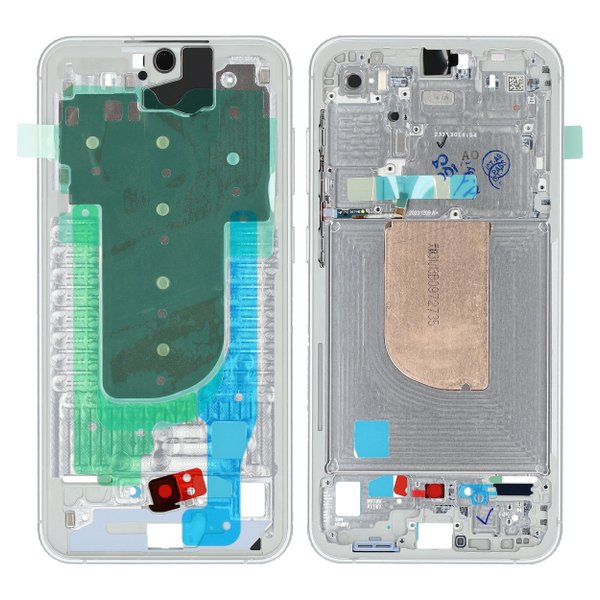 Samsung Galaxy S23 FE LCD Halterung Display Rahmen Silber f. Cream SM-S711B