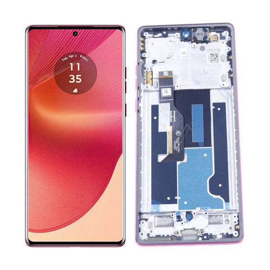 Original Motorola Edge 50 Fusion Display Touch + Rahmen Pink XT2429