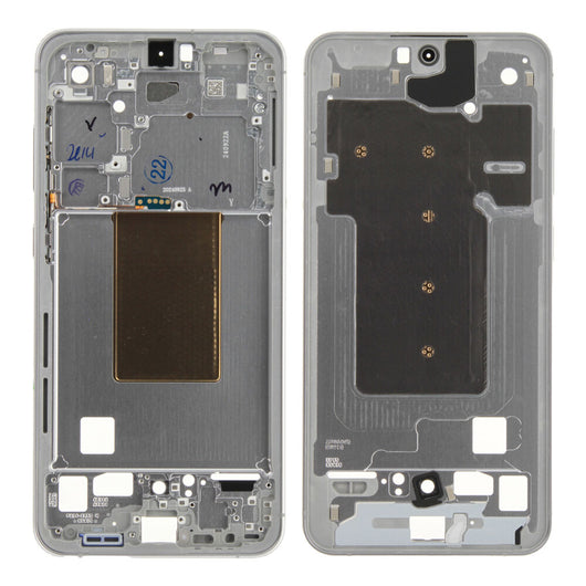 Samsung Galaxy S24 FE (SM-S721B) - Mittel Cover Rahmen f. Mint/Blue/Yellow Silber Original/Neu (Service)