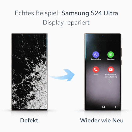 Samsung S24 Ultra Display Reparatur_Repedia_Vorher_Nachher