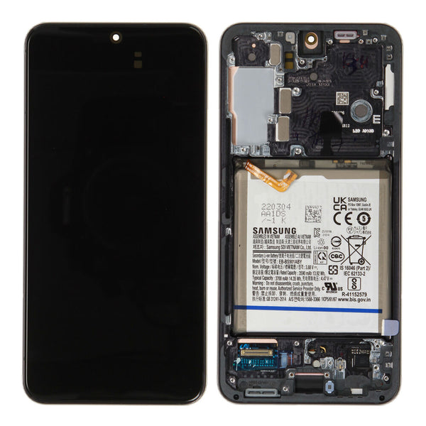 Samsung SM-S901B Galaxy S22 5G - Display LCD Touchscreen + Rahmen/mit Akku Schwarz Original/Neu (Service)