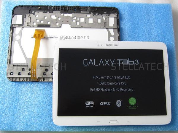 Ersatz-Display Samsung GT-P5200 Tab 3 10.1 3G LCD Touchscreen + Rahmen Weiss