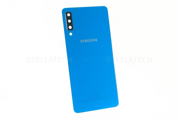 Samsung SM-A750FN/DS Galaxy A7 (2018) - Akkudeckel / Batterie Cover + Kamera Glas Blau