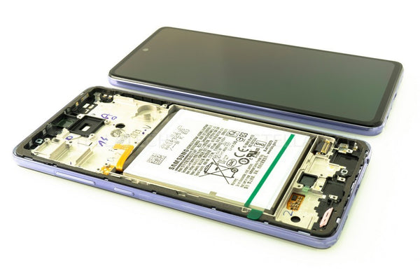 Samsung SM-A526B/DS Galaxy A52 5G - Display LCD Touchscreen + Rahmen/mit Akku Awesome Violett