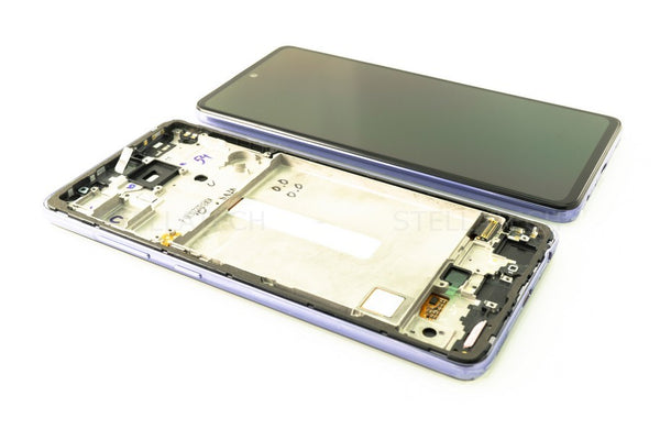 Samsung A52 5G Ersatz-Display + Rahmen/ohne Akku Awesome Violett