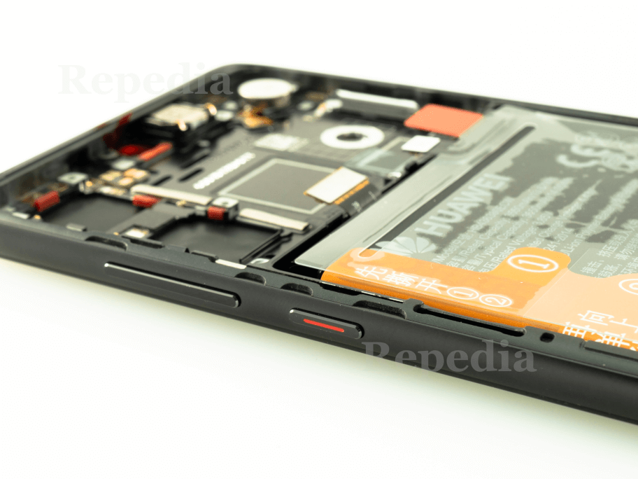 Akkuabdeckung + Klebeband + Linse Kompatibel Mit Huawei P30 / ELE-L29/ELE-L09 (schwarz)