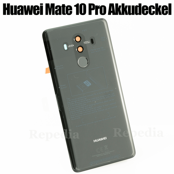 Huawei Mate 10 Pro Dual Sim (BLA-L29) - Akkudeckel / Batterie Cover + Fingerabdruck Sensor Grau