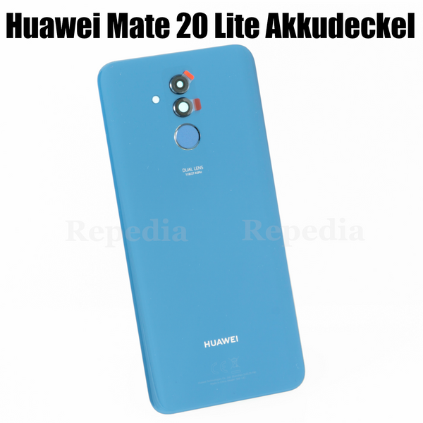 Huawei Mate 20 lite (SNE-LX1) - Akkudeckel / Batterie Cover + Fingerabdruck Sensor Blau