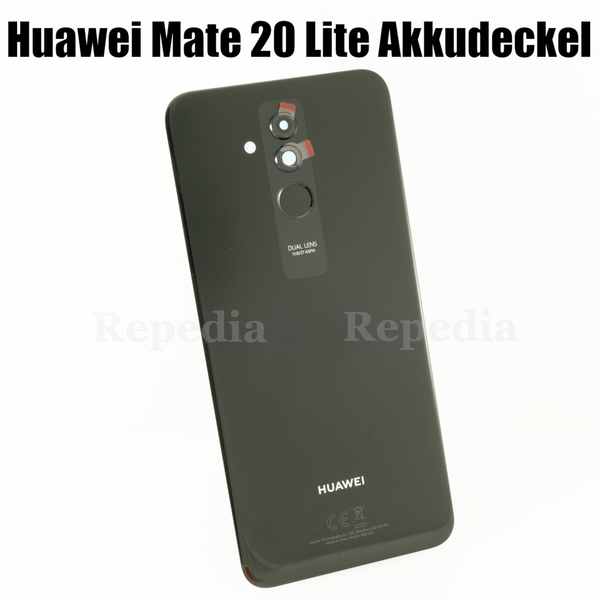 Huawei Mate 20 lite (SNE-LX1) - Akkudeckel / Batterie Cover + Fingerabdruck Sensor Schwarz