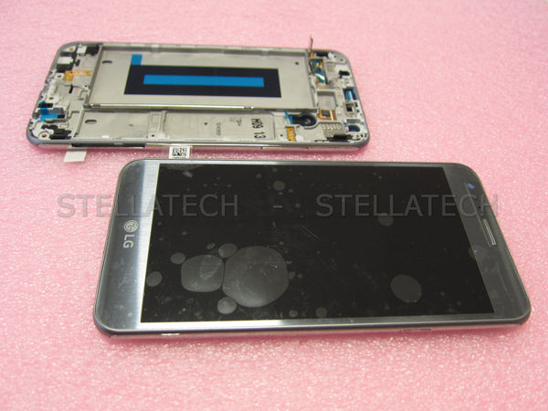 LG K580 X-Cam - Display LCD Touchscreen + Rahmen Titan Silber
