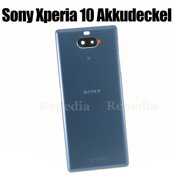 Sony Xperia 10 Dual (I4113) - Akkudeckel / Batterie Cover + Kamera Glas Blau