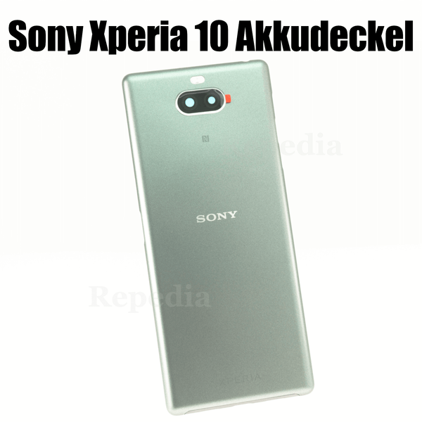 Sony Xperia 10 Dual (I4113) - Akkudeckel / Batterie Cover + Kamera Glas Silber