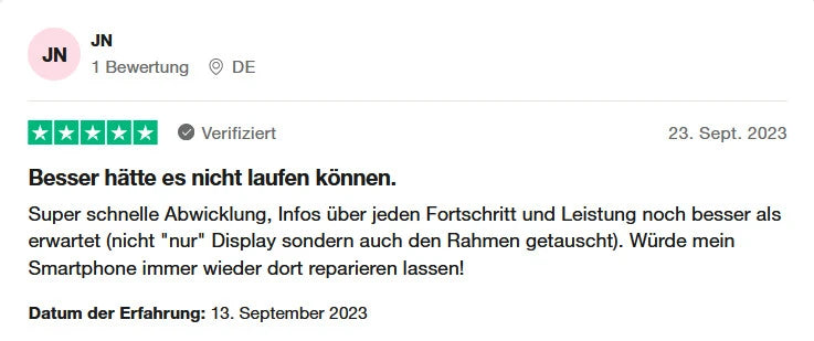 Repedia Kunden Bewertung bei Trustpilot Referenz2